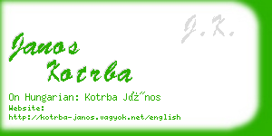 janos kotrba business card